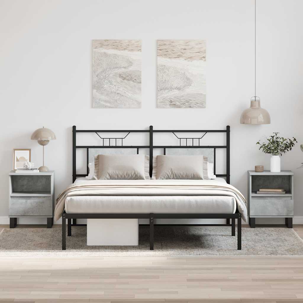 Nachtkastjes 2 st 40x35x50 cm bewerkt hout betongrijs