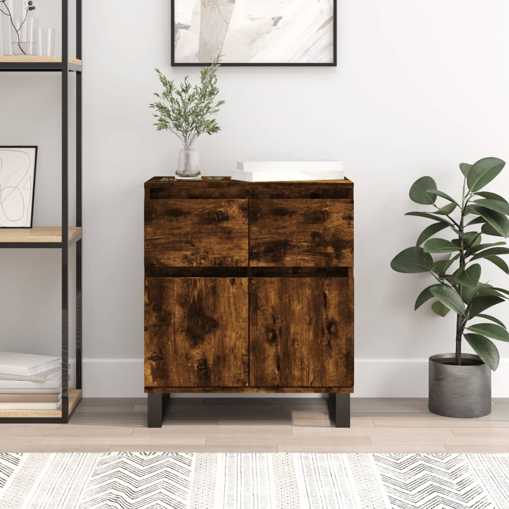 Dressoir 60x35x70 cm bewerkt hout gerookt eikenkleurig
