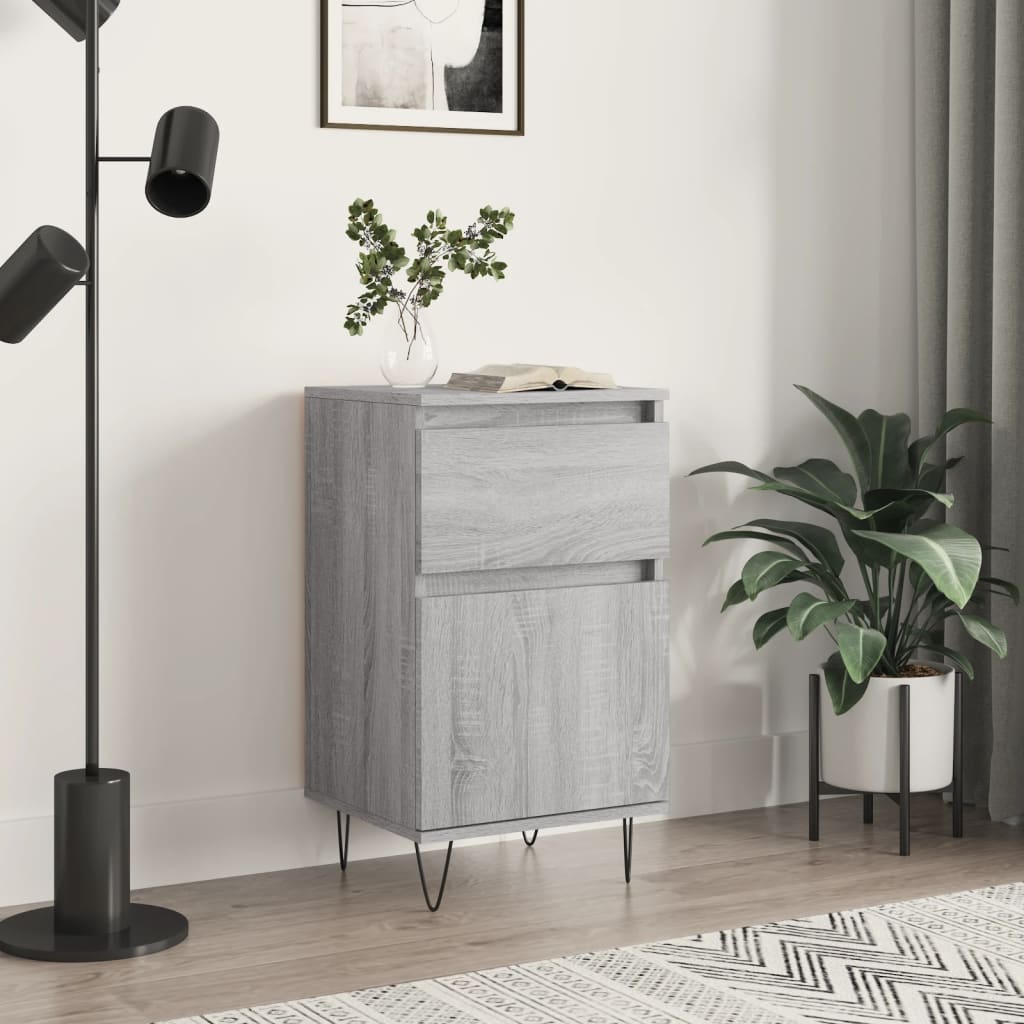 Dressoir 40x35x70 cm bewerkt hout grijs sonoma