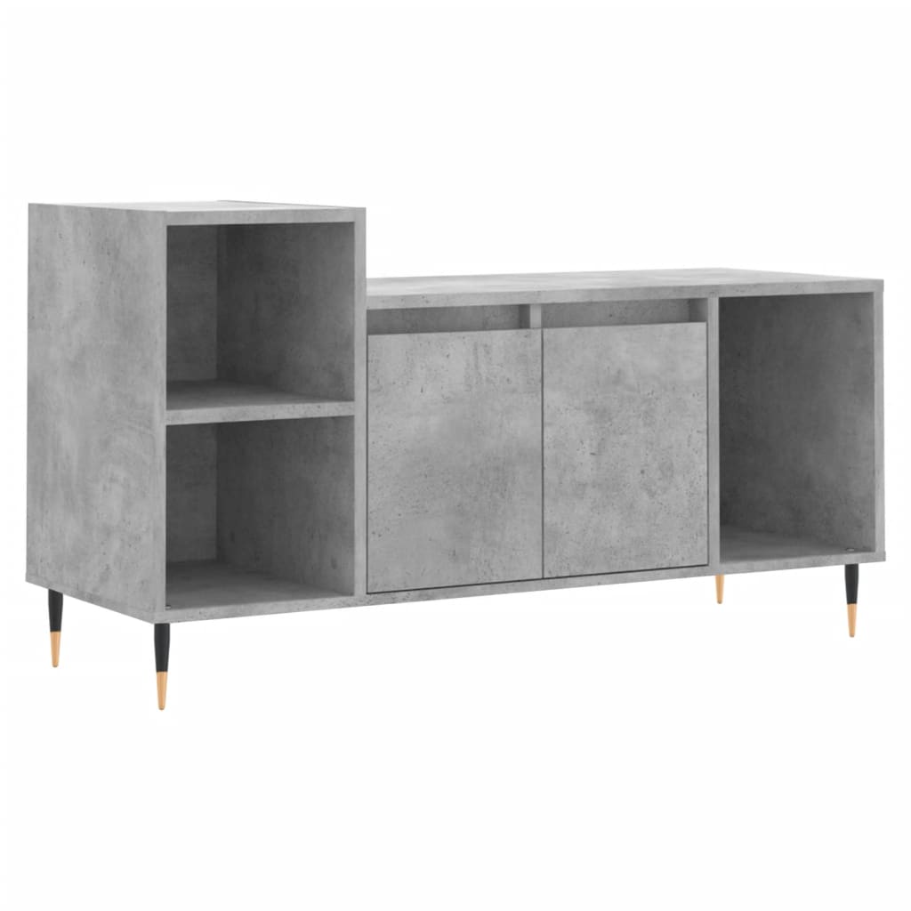 Tv-meubel 100x35x55 cm bewerkt hout betongrijs – afbeelding 2