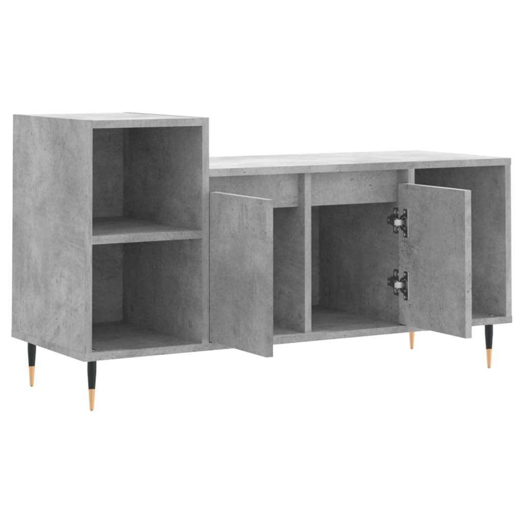 Tv-meubel 100x35x55 cm bewerkt hout betongrijs – afbeelding 6