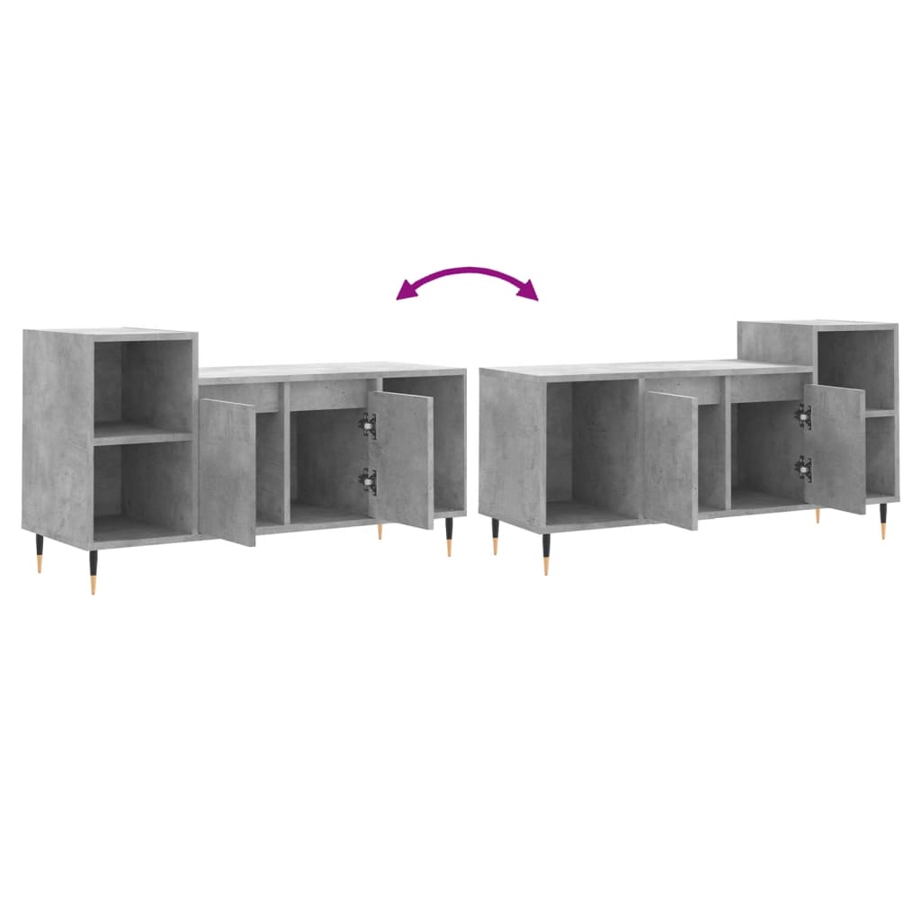 Tv-meubel 100x35x55 cm bewerkt hout betongrijs – afbeelding 9