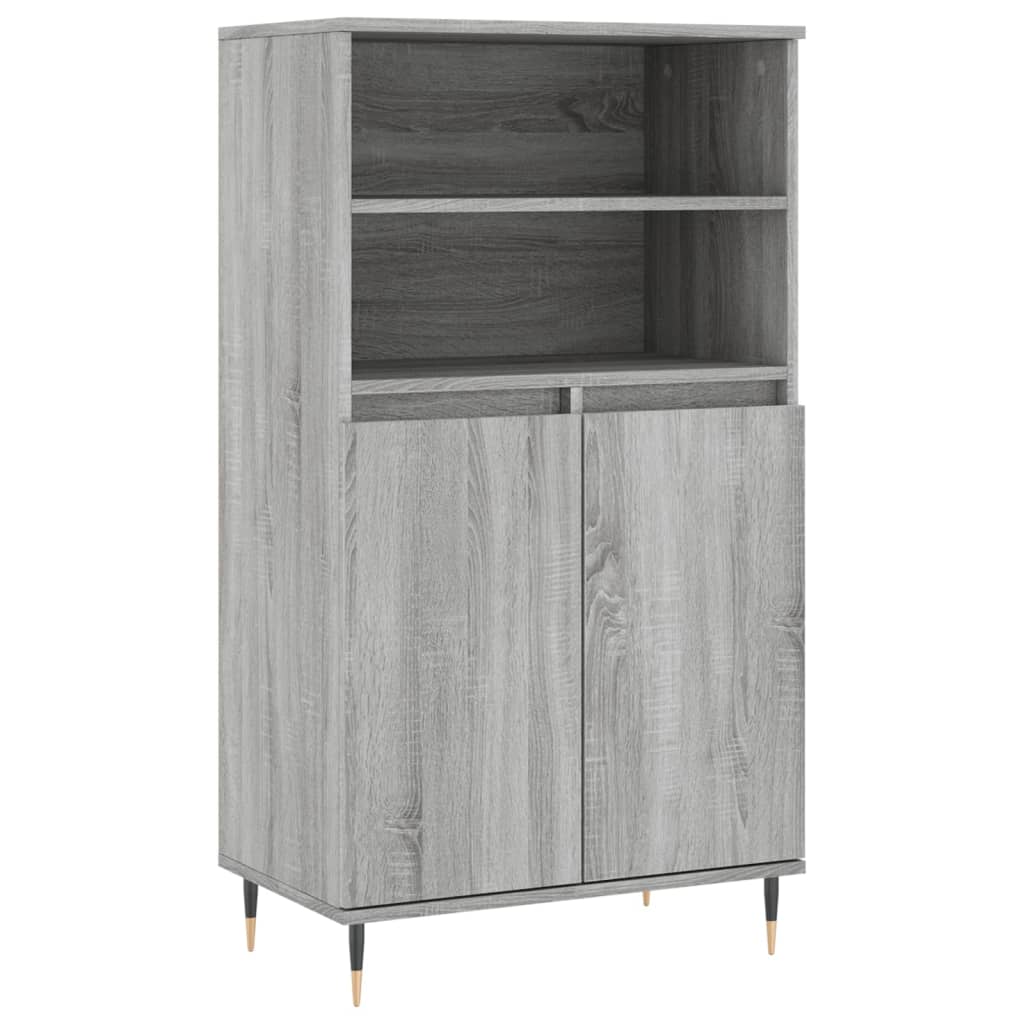 Hoge kast 60x36x110 cm bewerkt hout grijs sonoma eikenkleurig – afbeelding 2