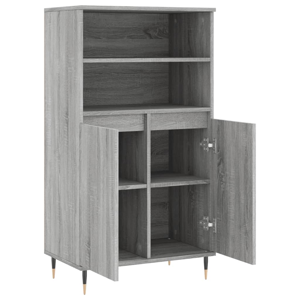 Hoge kast 60x36x110 cm bewerkt hout grijs sonoma eikenkleurig – afbeelding 5