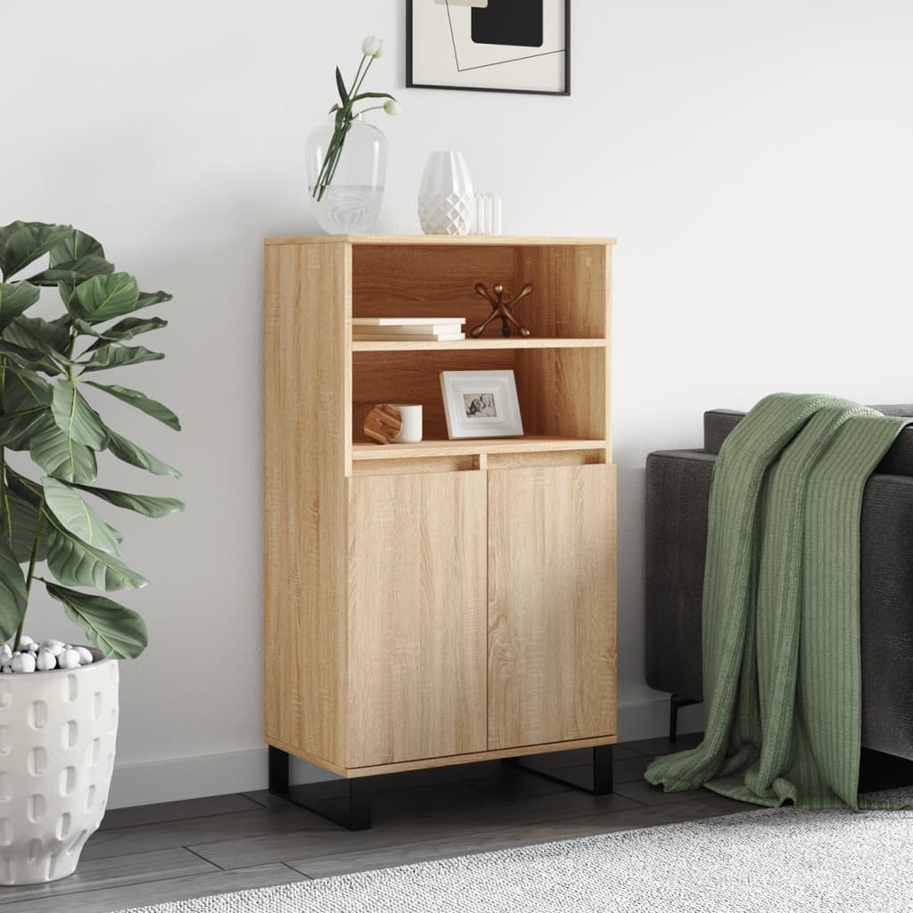 Hoge kast 60x36x110 cm bewerkt hout sonoma eikenkleurig