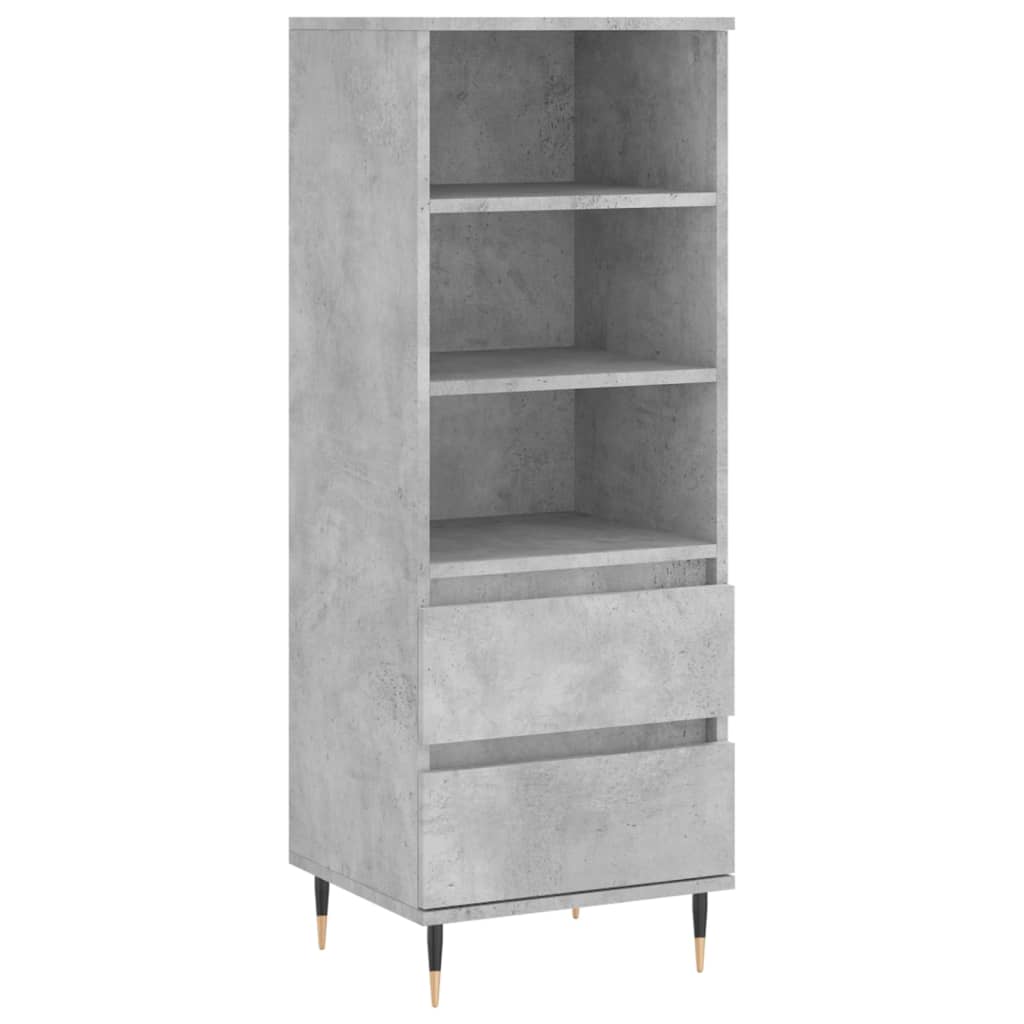 Hoge kast 40x36x110 cm bewerkt hout betongrijs – afbeelding 2