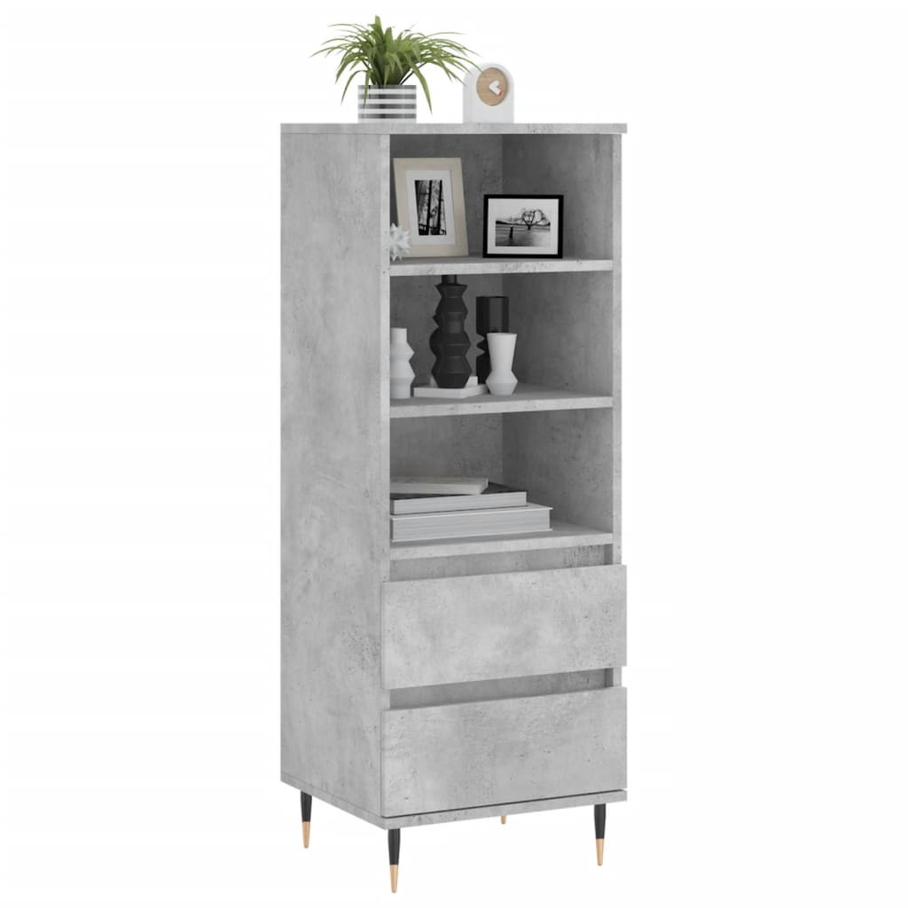 Hoge kast 40x36x110 cm bewerkt hout betongrijs – afbeelding 3