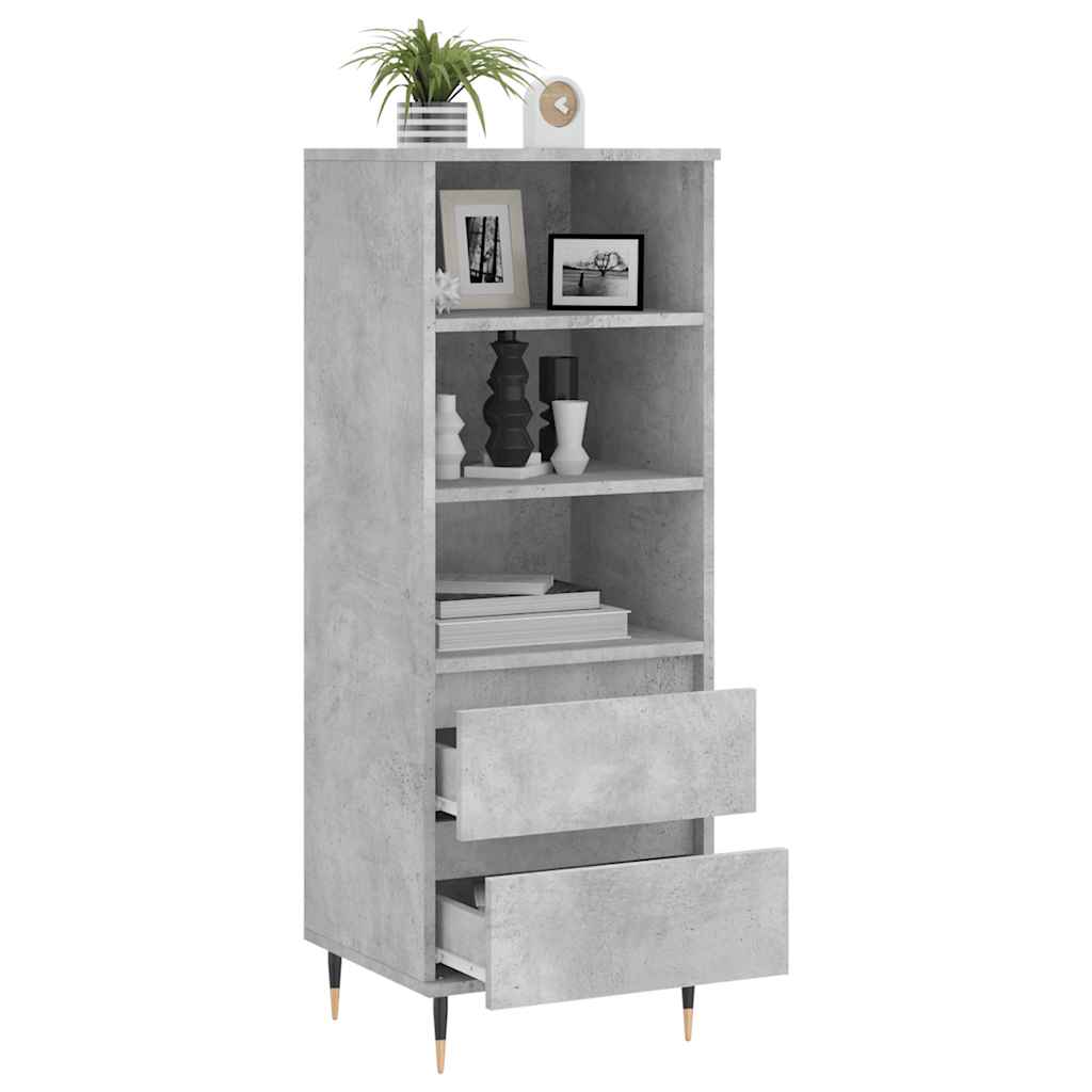 Hoge kast 40x36x110 cm bewerkt hout betongrijs – afbeelding 4
