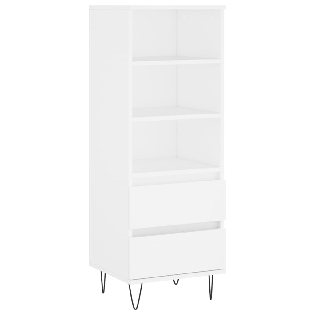 Hoge kast 40x36x110 cm bewerkt hout wit – afbeelding 2