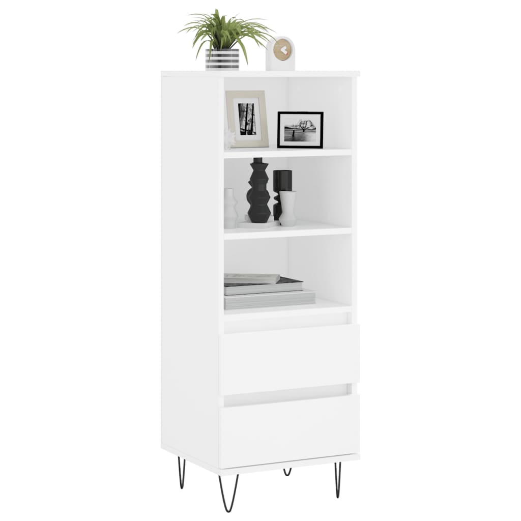Hoge kast 40x36x110 cm bewerkt hout wit – afbeelding 3