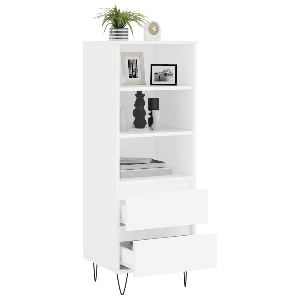 Hoge kast 40x36x110 cm bewerkt hout wit – afbeelding 4