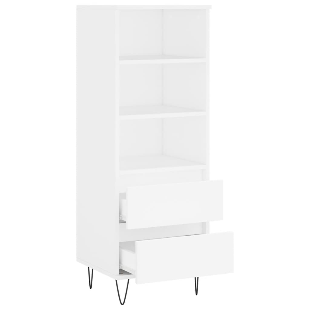 Hoge kast 40x36x110 cm bewerkt hout wit – afbeelding 6