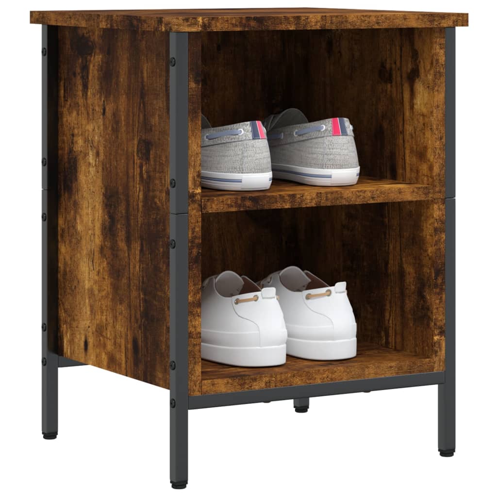 Schoenenkast 38x35x50 cm bewerkt hout gerookt eikenkleurig – afbeelding 6