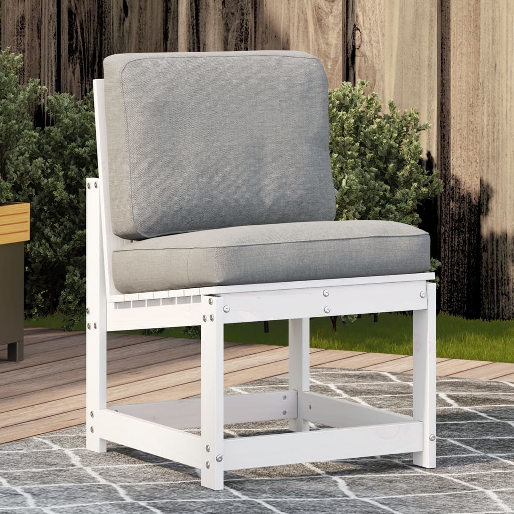 Tuinstoel 50,5x55x77 cm massief grenenhout wit – afbeelding 1