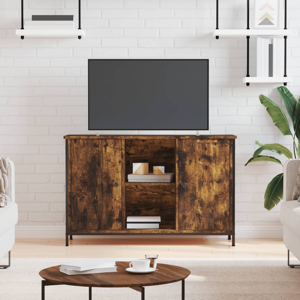 Tv-meubel 100x35x65 cm bewerkt hout gerookt eikenkleurig – afbeelding 1