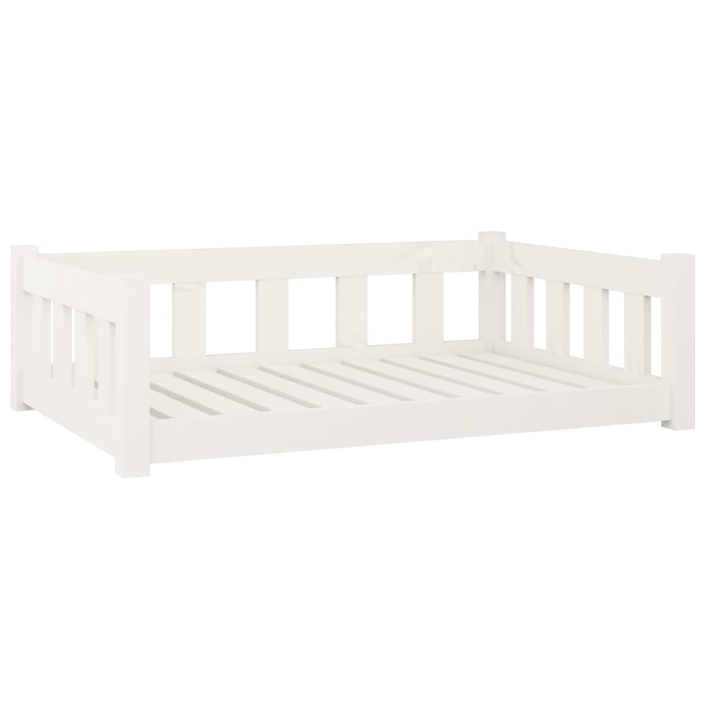 Hondenmand 95,5x65,5x28 cm massief grenenhout wit – afbeelding 2