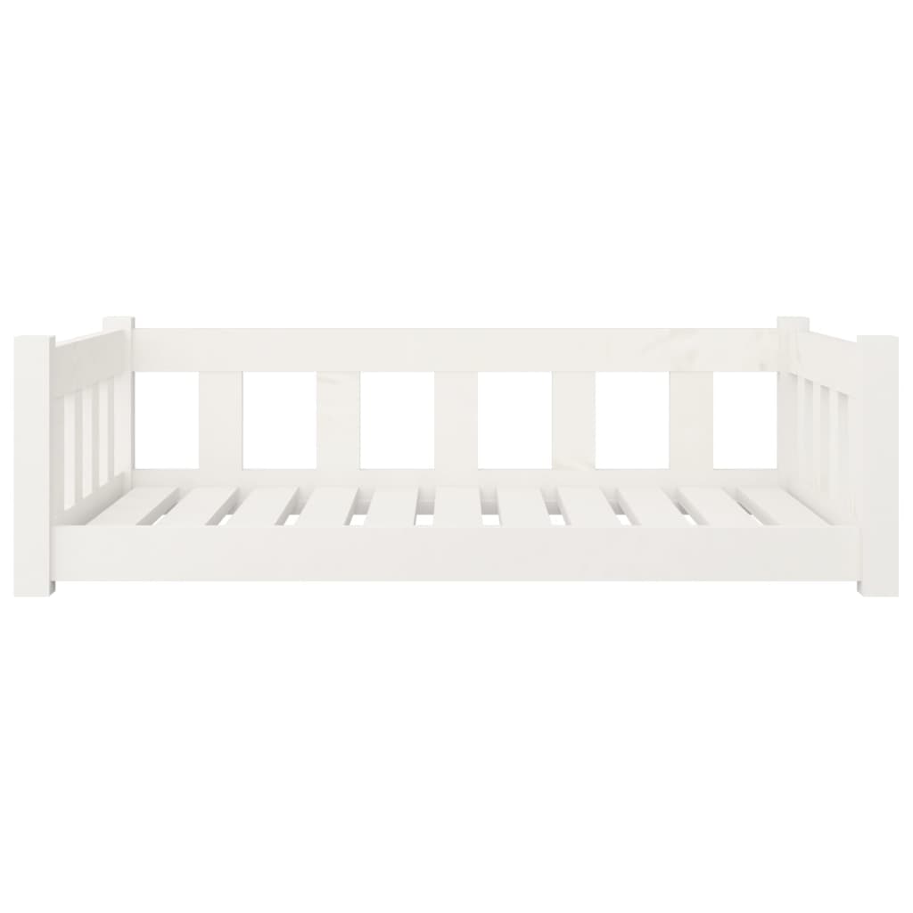Hondenmand 95,5x65,5x28 cm massief grenenhout wit – afbeelding 3