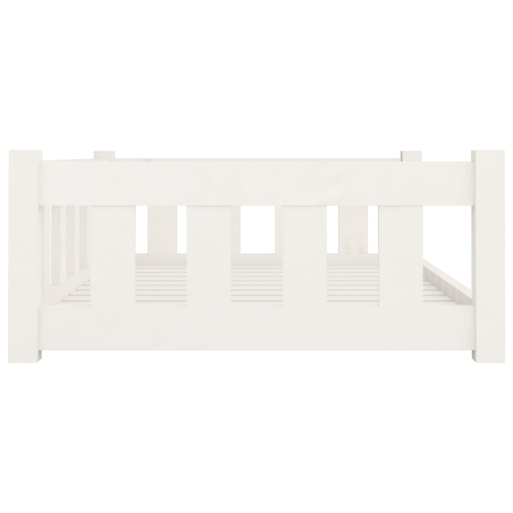 Hondenmand 95,5x65,5x28 cm massief grenenhout wit – afbeelding 4