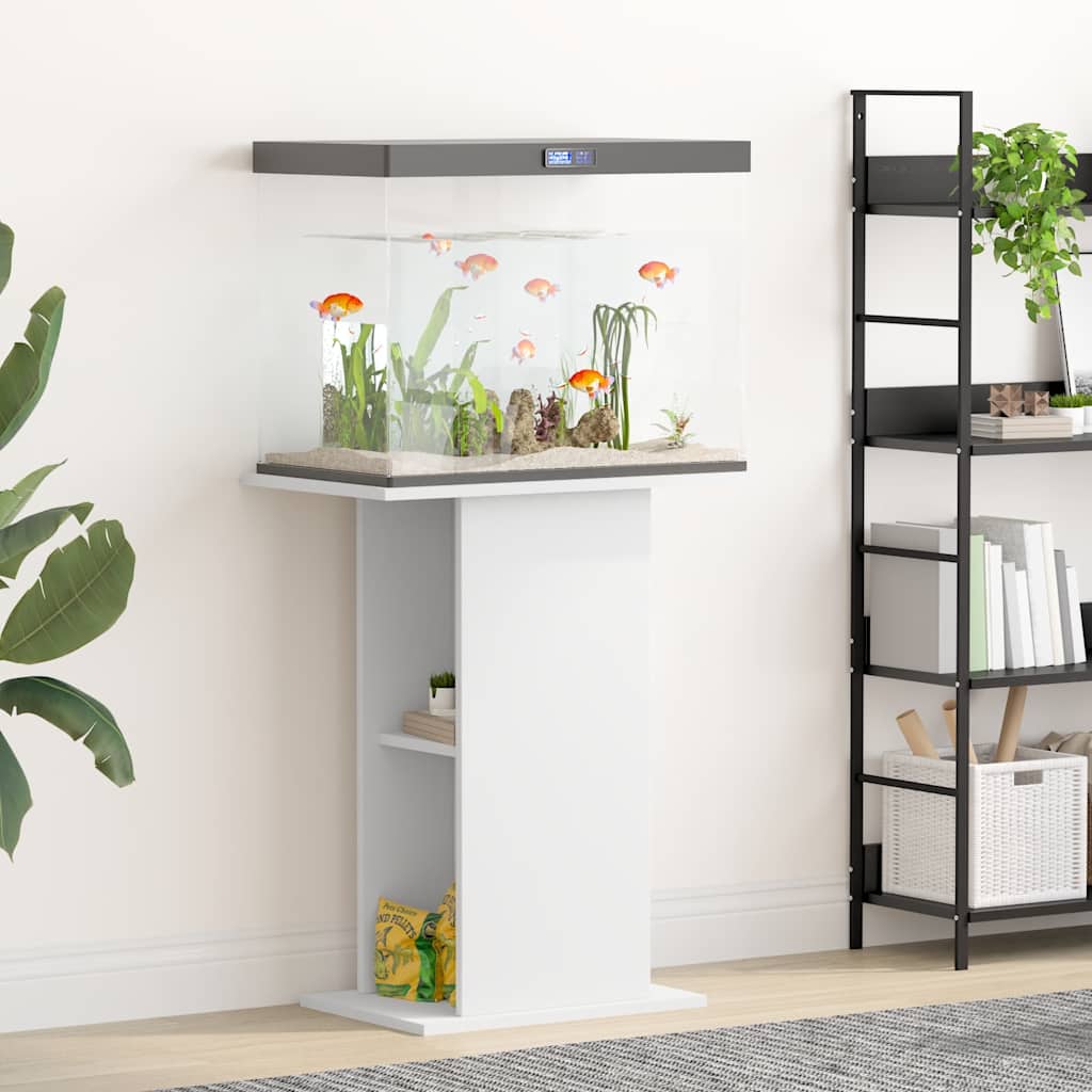 Aquariumstandaard 60,5x36x72,5 cm bewerkt hout wit