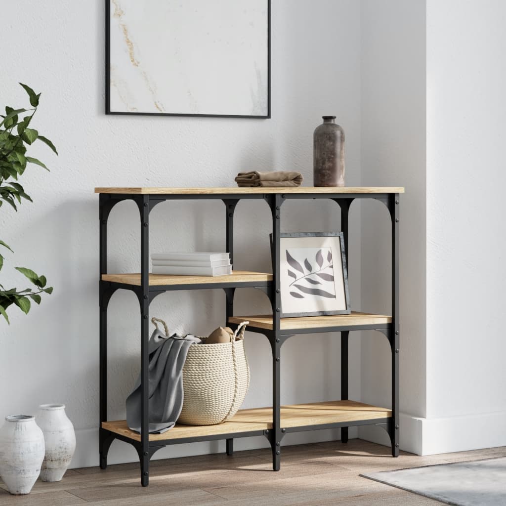 Consoletafel Sonoma Eiken 80x29x75 cm Bewerkt Hout