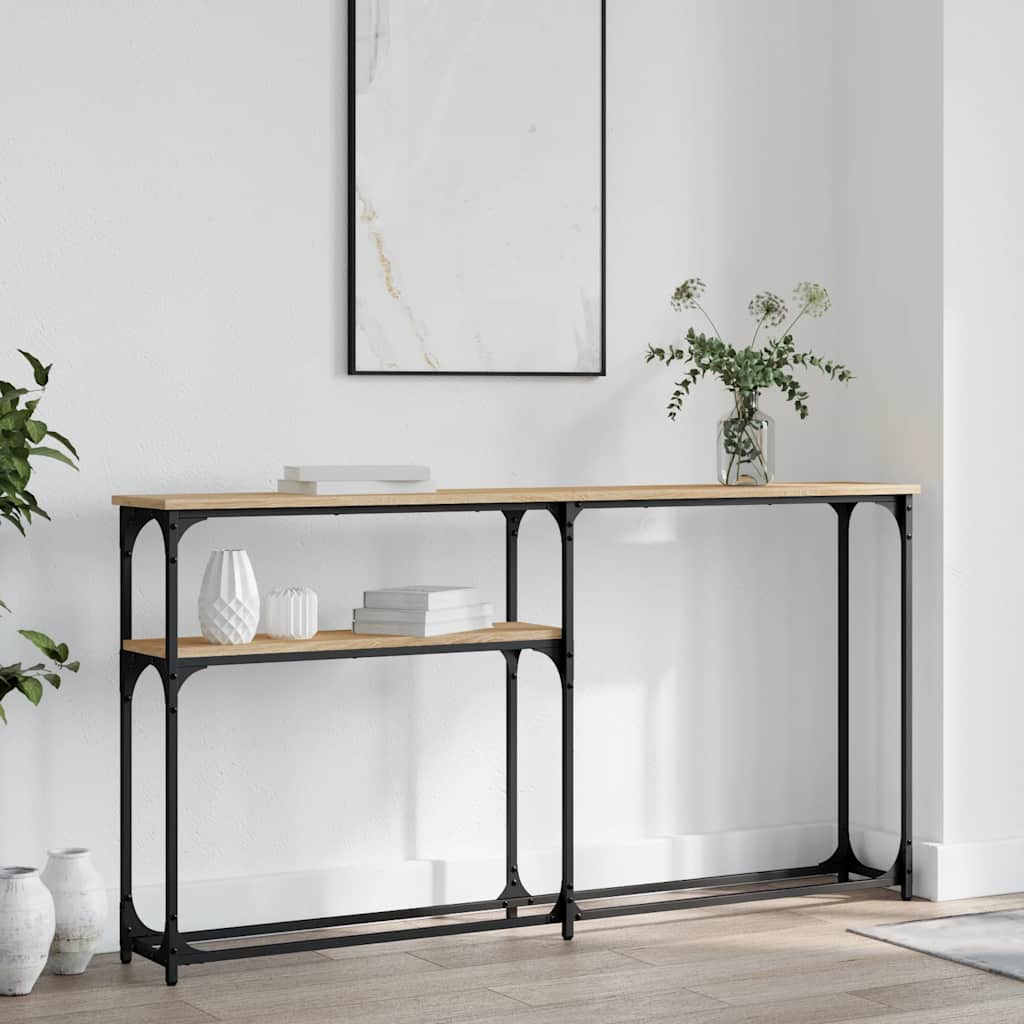 Wandtafel 145x22,5x75 cm bewerkt hout sonoma eikenkleurig