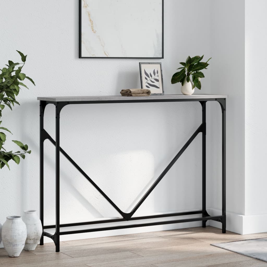 Wandtafel 102x22,5x75 cm bewerkt hout grijs sonoma eikenkleurig – afbeelding 1