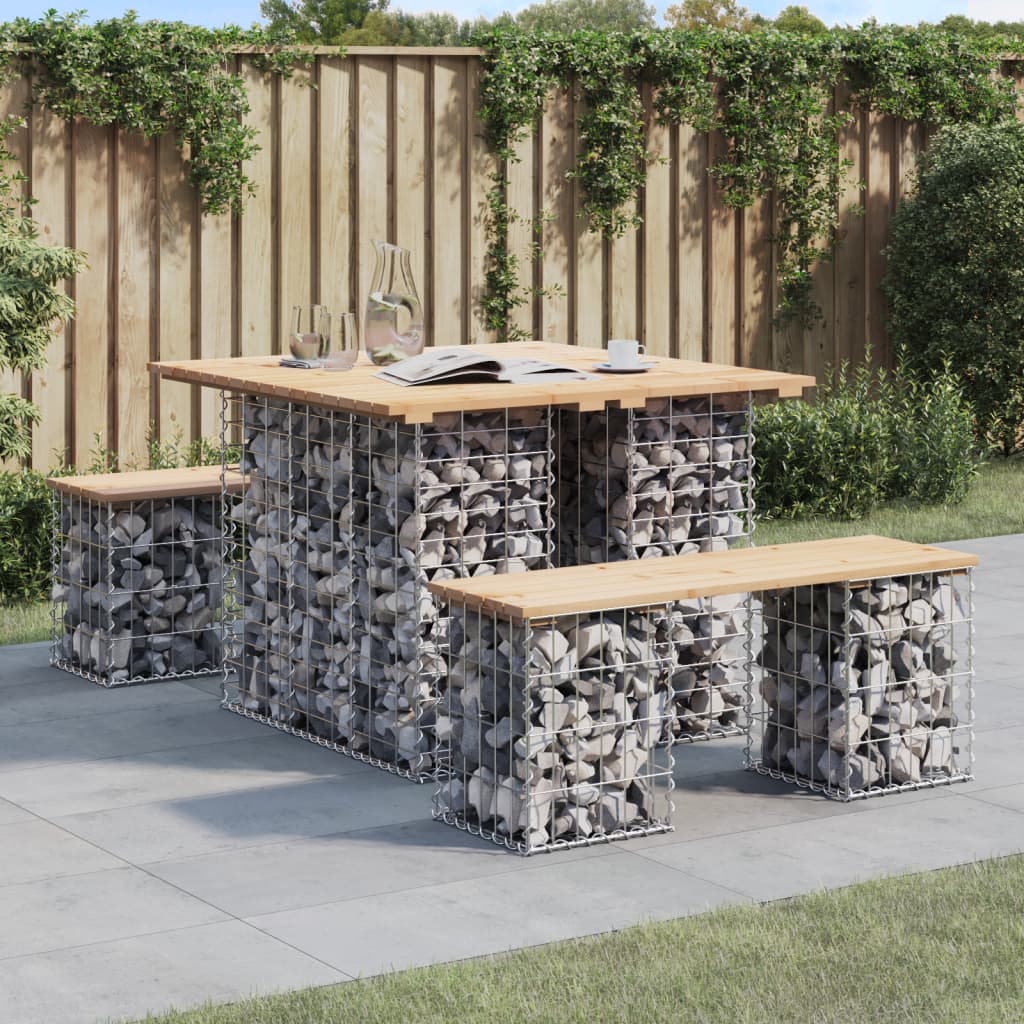 Tuintafel schanskorfontwerp 100x102x72 cm massief grenenhout