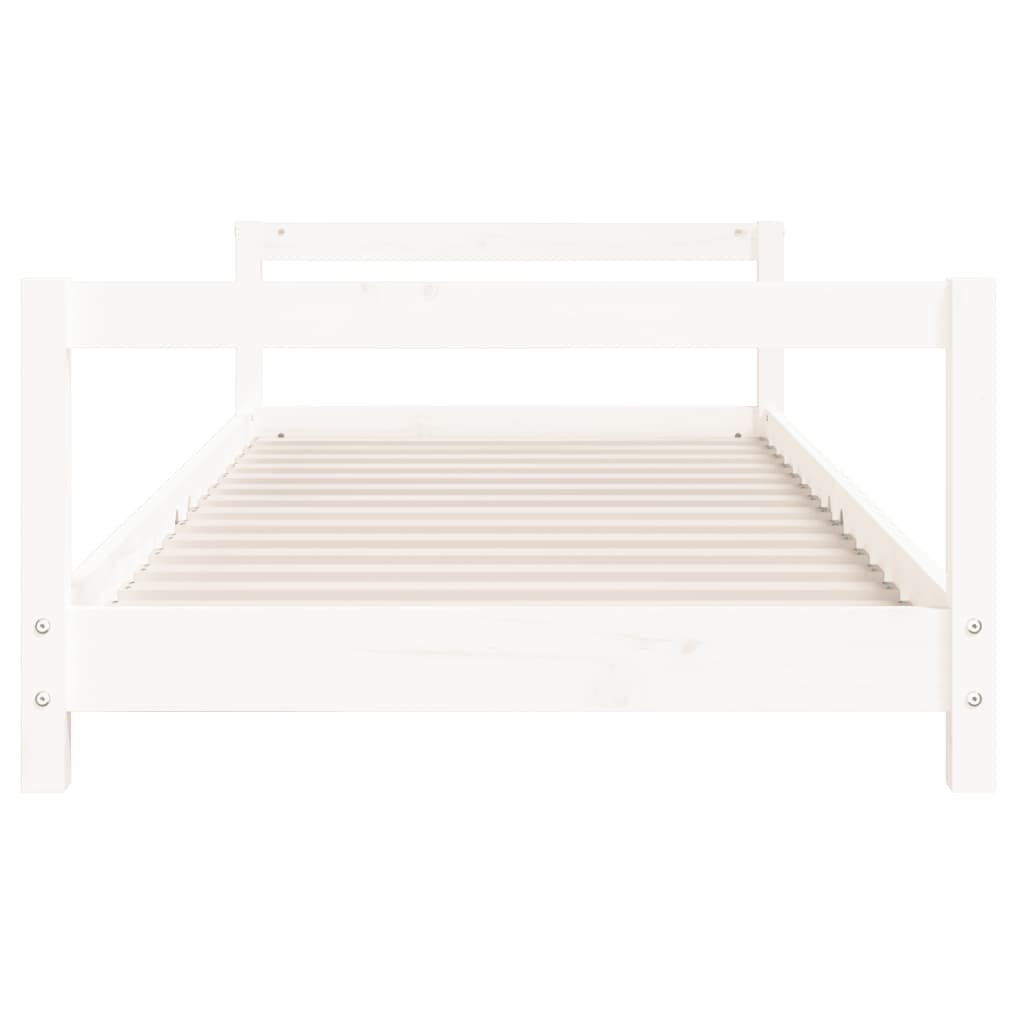 Kinderbedframe 90x200 cm massief grenenhout wit – afbeelding 4