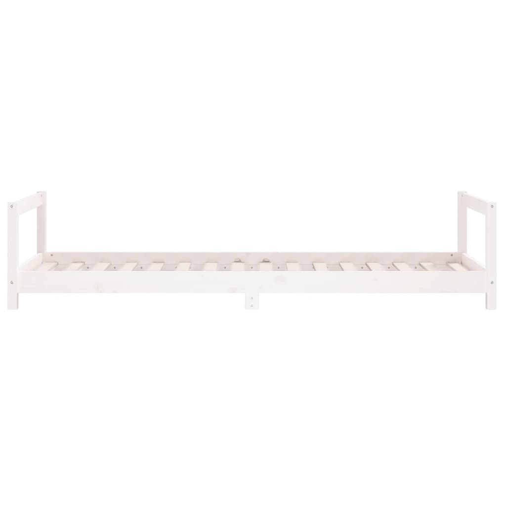 Kinderbedframe 90x200 cm massief grenenhout wit – afbeelding 5