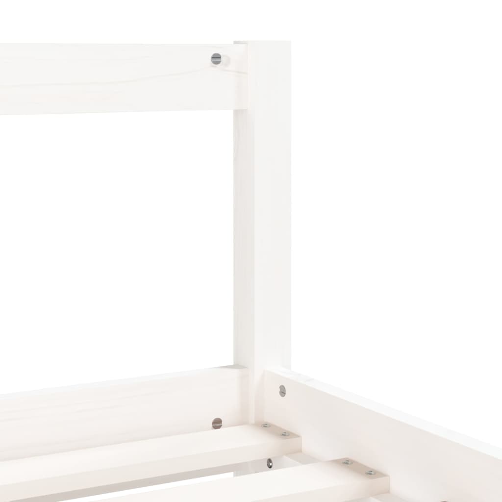 Kinderbedframe 90x200 cm massief grenenhout wit – afbeelding 7