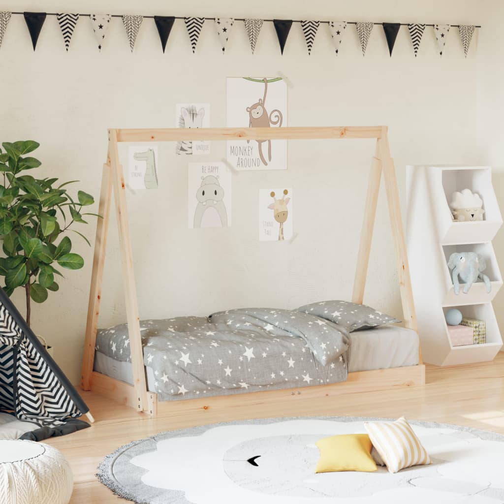 Kinderbedframe 70x140 cm massief grenenhout – afbeelding 1