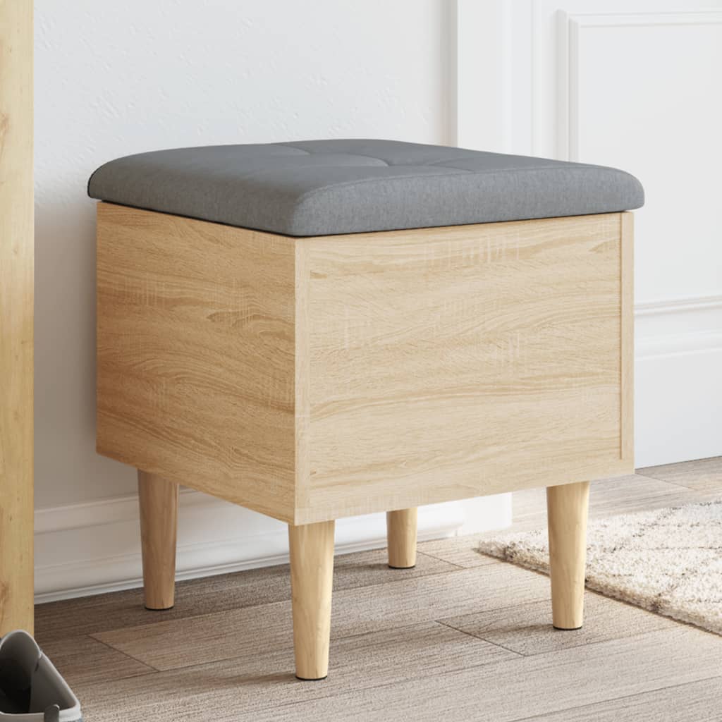 Opbergbankje 42x42x46 cm bewerkt hout sonoma eikenkleurig