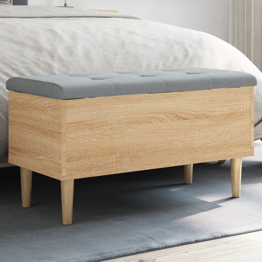 Opbergbankje 82x42x46 cm bewerkt hout sonoma eikenkleurig