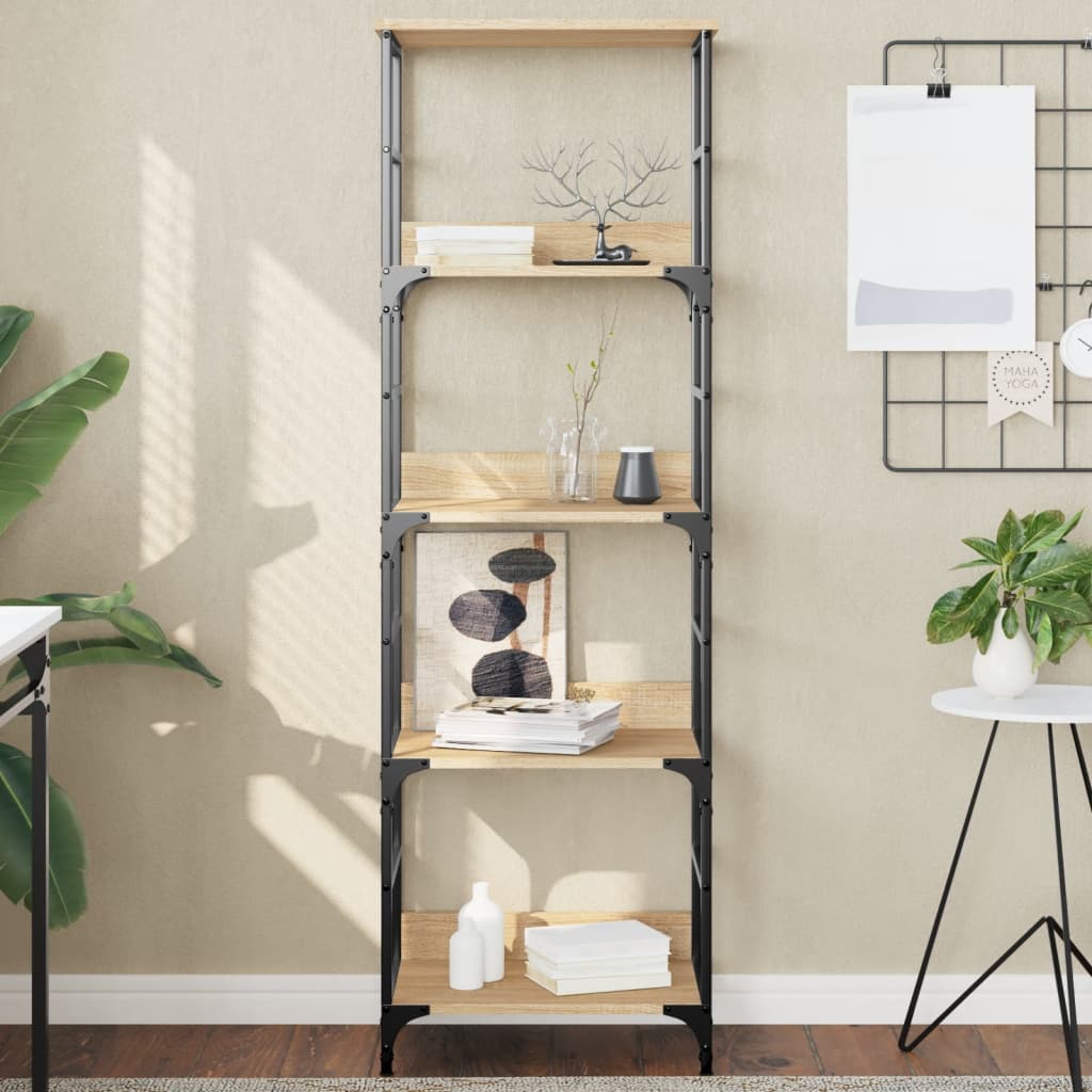 Boekenrek 50x33x153 cm bewerkt hout sonoma eikenkleurig