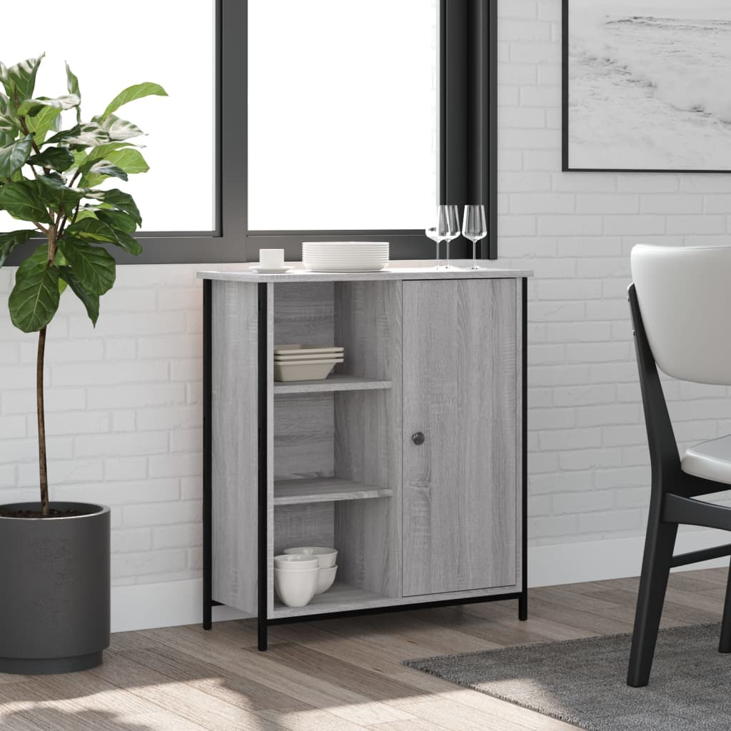 Dressoir 70x30x80 cm bewerkt hout grijs sonoma – afbeelding 1