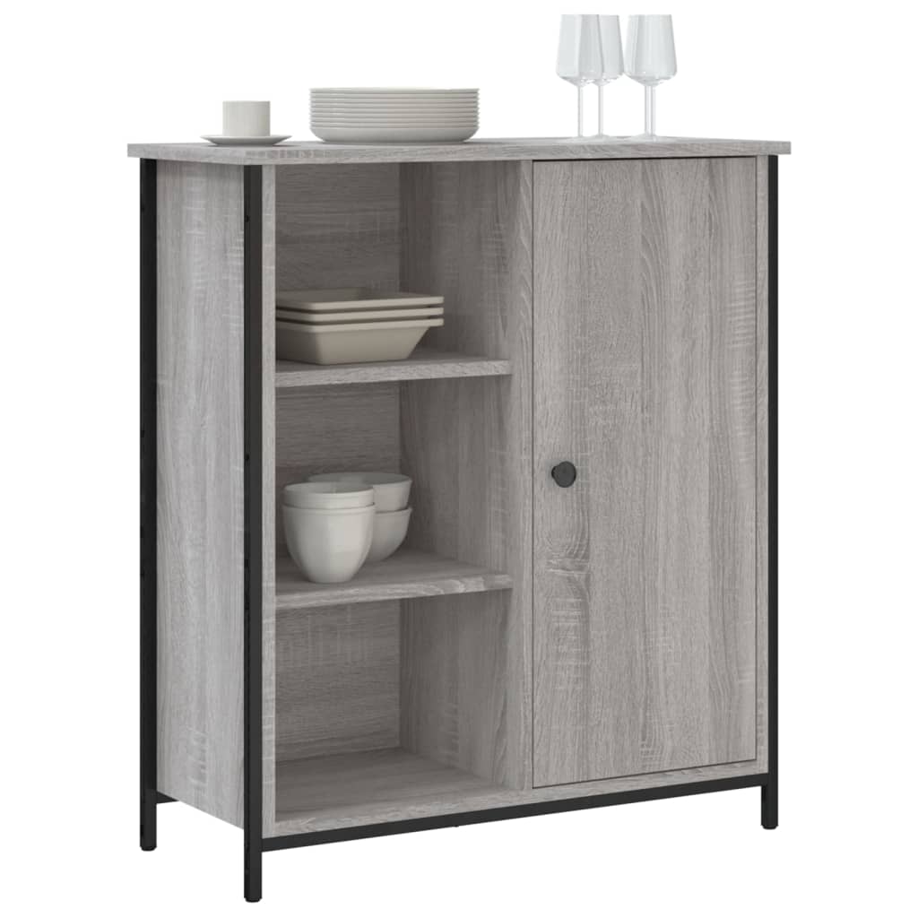 Dressoir 70x30x80 cm bewerkt hout grijs sonoma – afbeelding 3