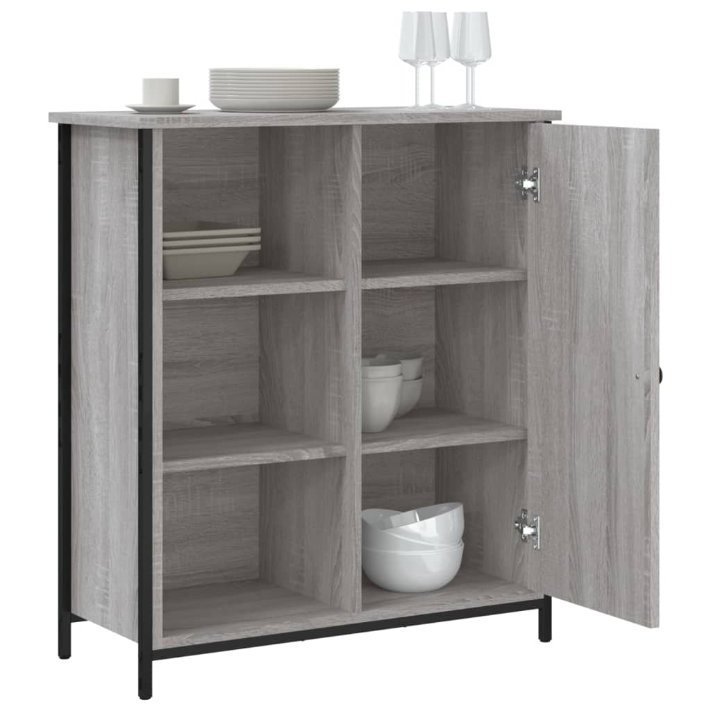 Dressoir 70x30x80 cm bewerkt hout grijs sonoma – afbeelding 4