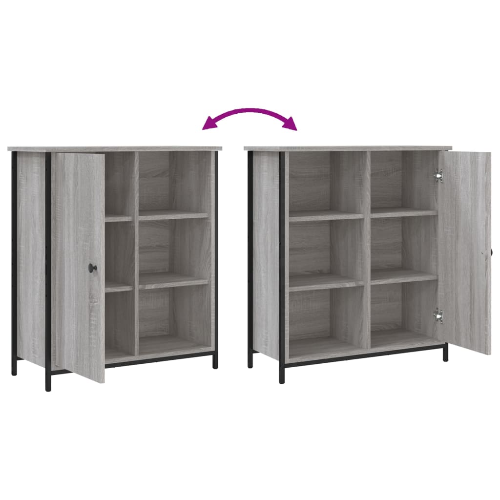 Dressoir 70x30x80 cm bewerkt hout grijs sonoma – afbeelding 9