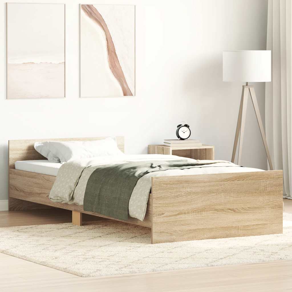 Bedframe zonder matras hout sonoma eikenkleurig 90x200 cm