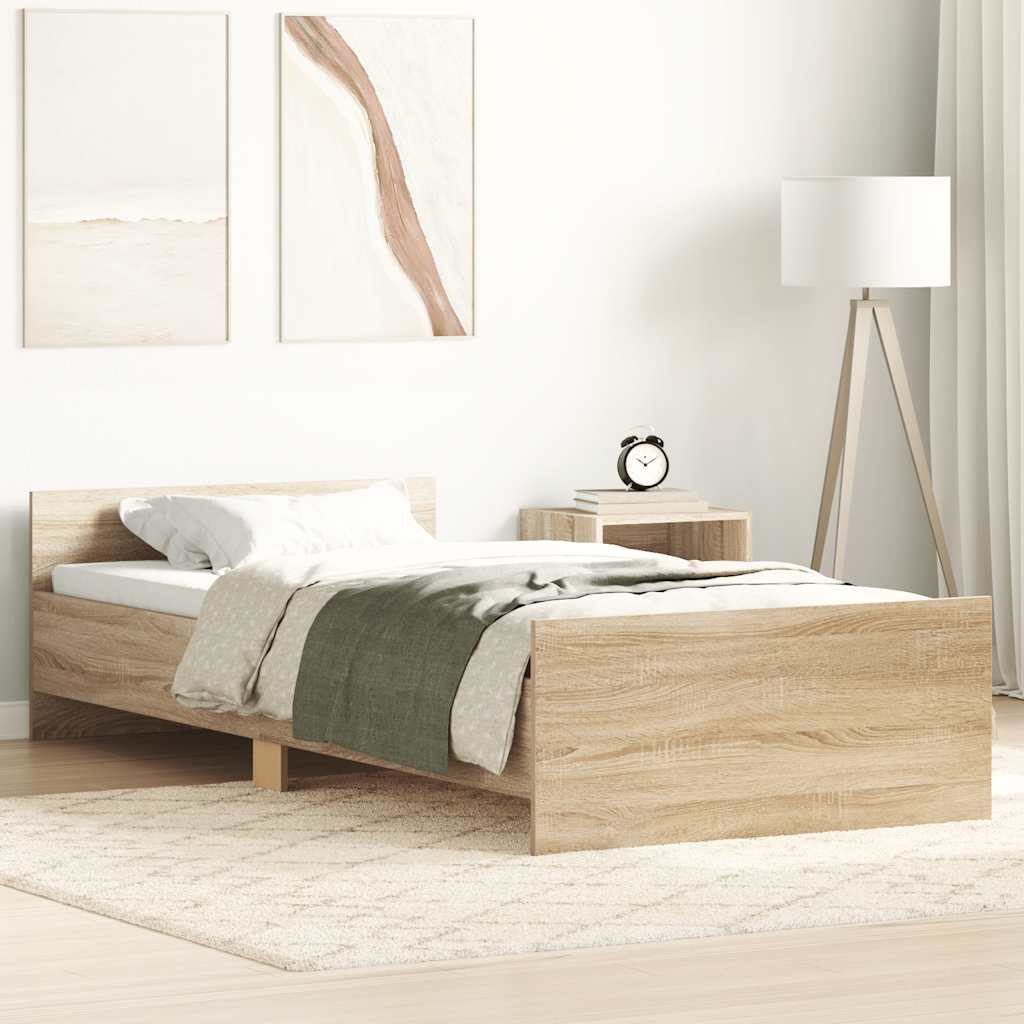 Bedframe zonder matras hout sonoma eikenkleurig 90x190 cm