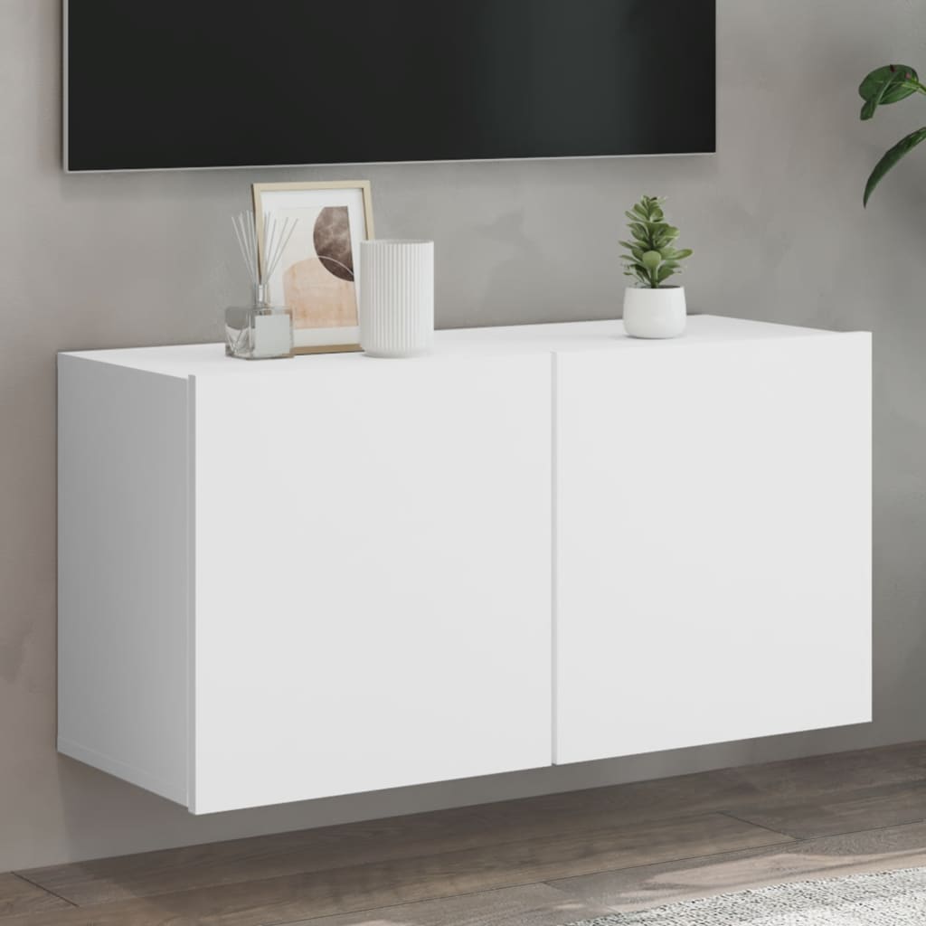 Tv-meubel wandgemonteerd 80x30x41 cm wit – afbeelding 1