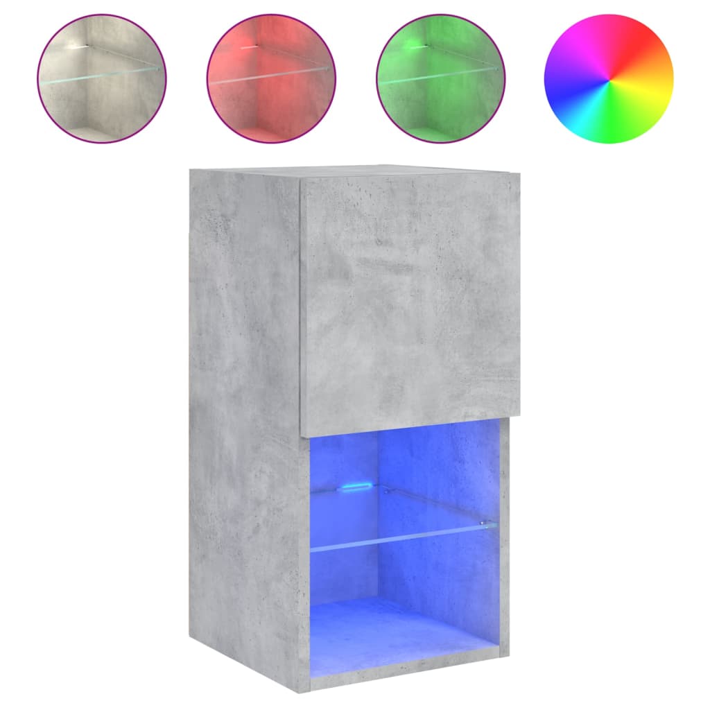 Tv-meubelen 2 st met LED-verlichting 30,5x30x60 cm betongrijs – afbeelding 6