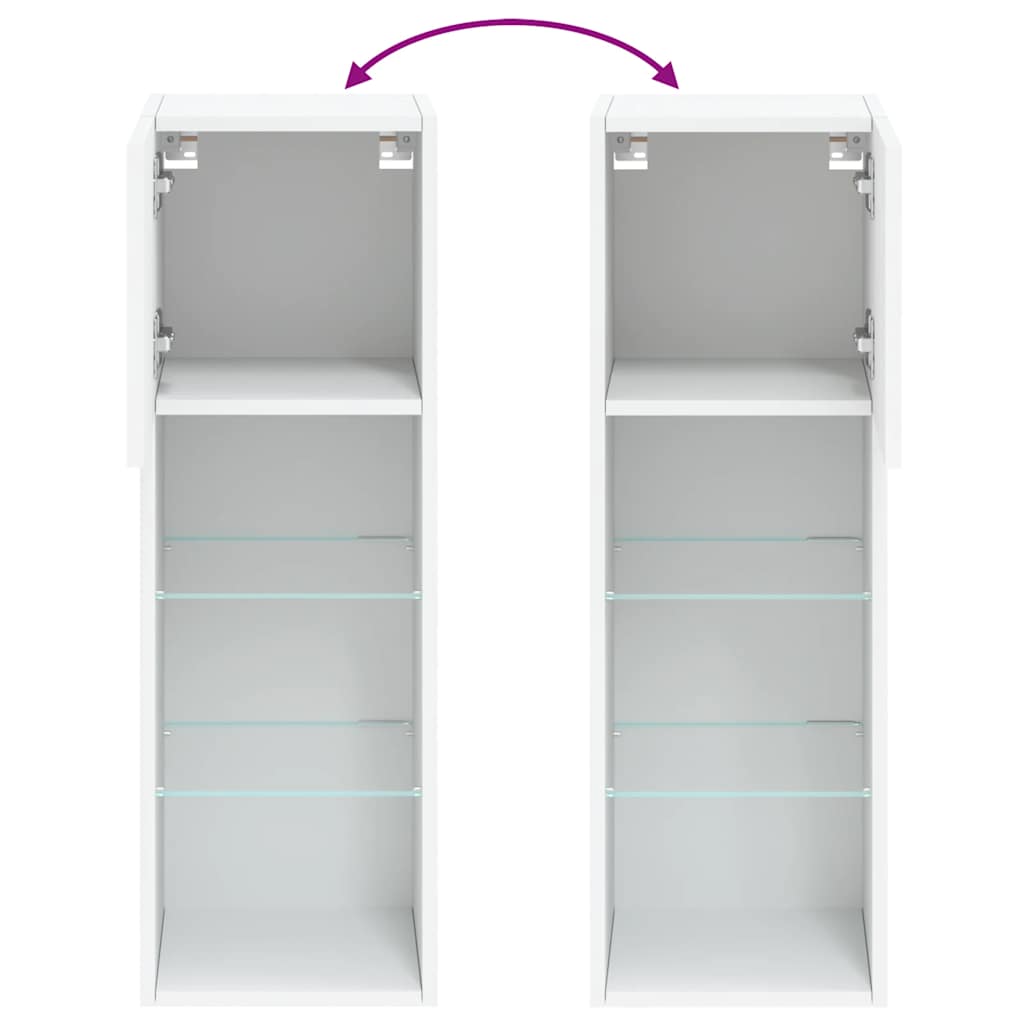 Tv-meubels met LED-verlichting 2 st 30,5x30x90 cm wit – afbeelding 12