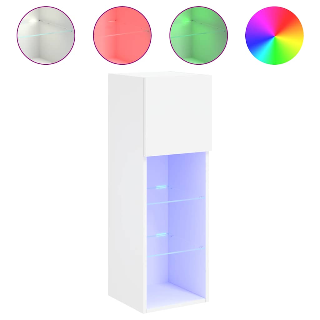 Tv-meubels met LED-verlichting 2 st 30,5x30x90 cm wit – afbeelding 6