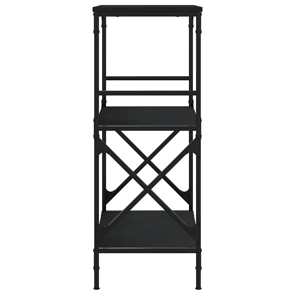 Boekenkast 3-laags 59x35x90,5 cm bewerkt hout zwart – afbeelding 5