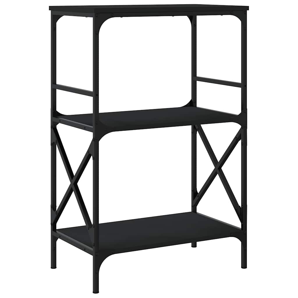 Boekenkast 3-laags 59x35x90,5 cm bewerkt hout zwart – afbeelding 6
