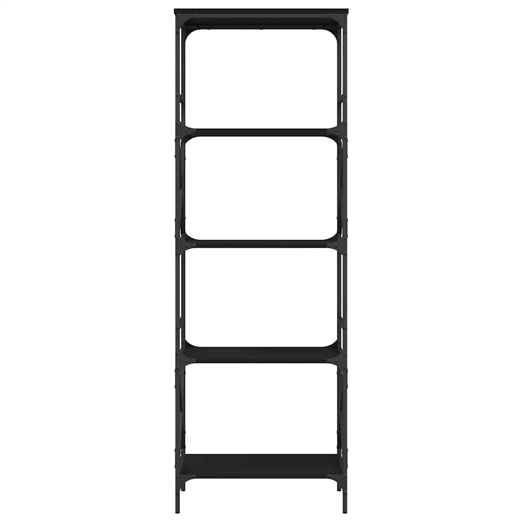 Boekenkast 5-laags 59x35x171 cm bewerkt hout zwart – afbeelding 4