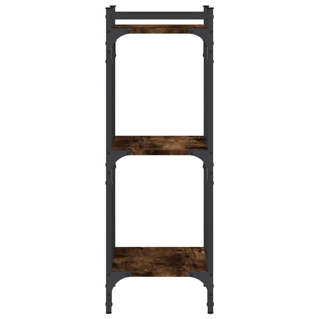 Boekenkast 3-laags 40x30x86 cm bewerkt hout gerookt eikenkleur – afbeelding 5