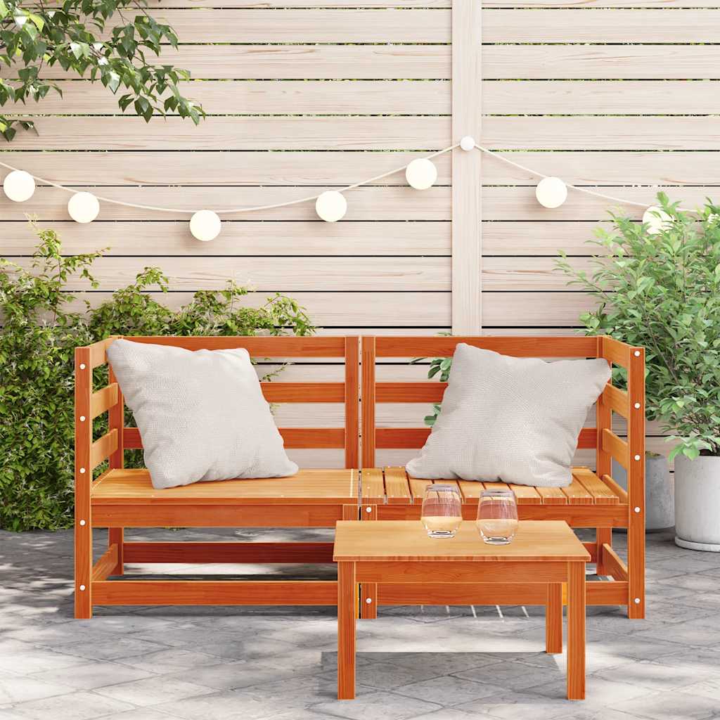Tuinhoekbank 2 st 70x70x67 cm massief grenenhout wasbruin – afbeelding 3