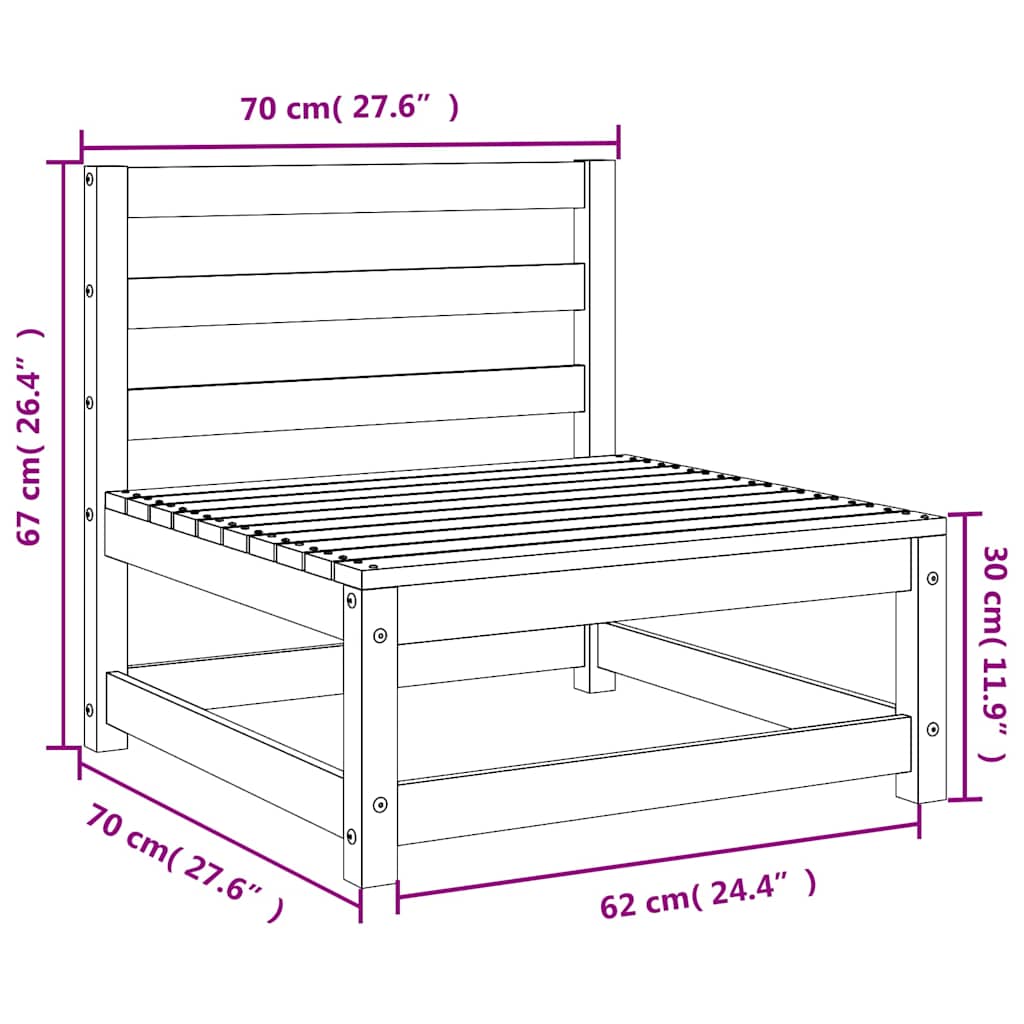 Tuinbank zonder armleuning 2 st 70x70x67 cm grenenhout wasbruin – afbeelding 10